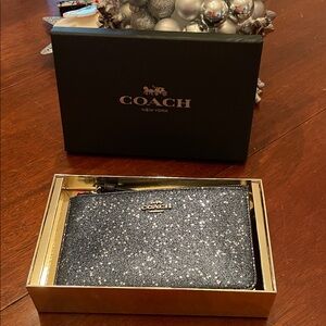 Coach Sparkle Silver Wristlet